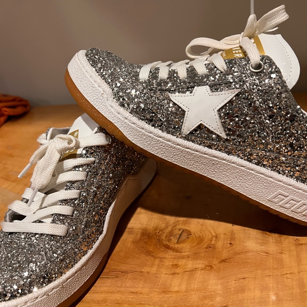 Golden Goose Yeah Leather Low Top Sneaker Sparkle